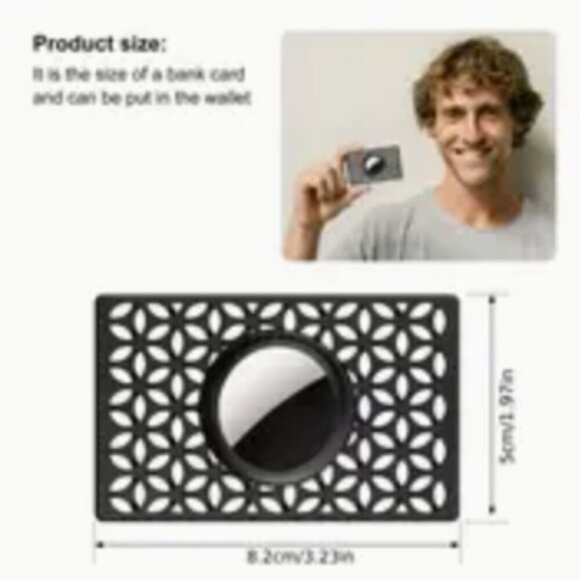 Air Tag Wallet Card Holder 2 Pack Black with Cutouts NWT - Picture 2 of 3